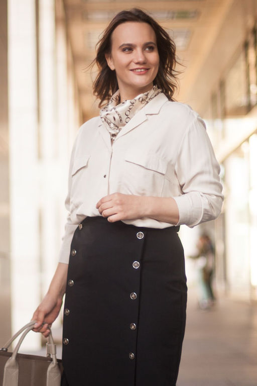 Блузка из премиальной вискозы в рубчик