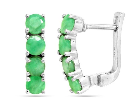 Серьги из серебра изумруд берилл, Монако