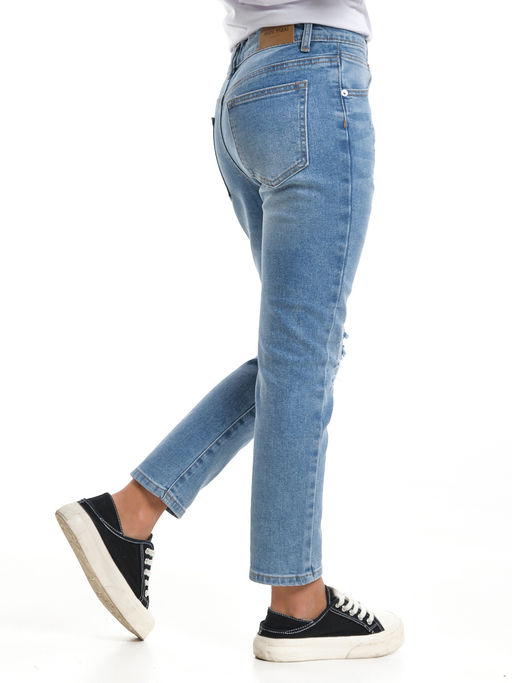 Джинсы синие для девочки 33-1062 синий - Mini maxi фото 15