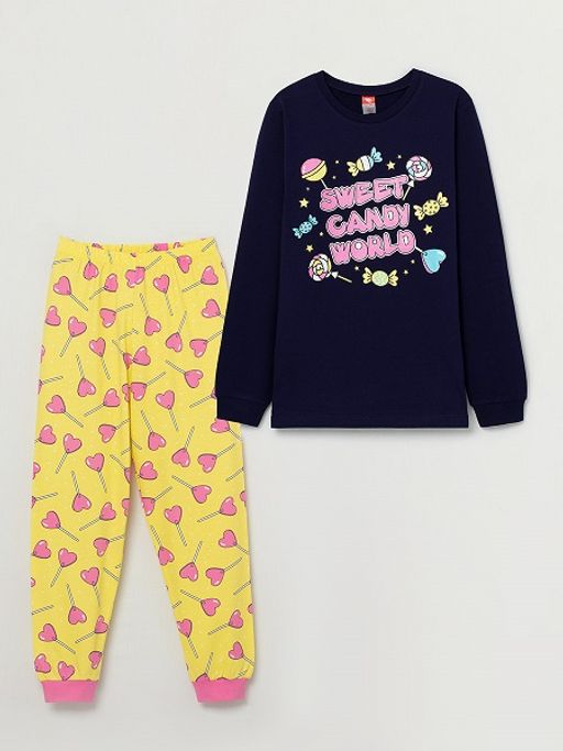 CRB wear/CSJG 50046-41 Комплект для девочки (джемпер, брюки), темно-синий/Ex.Cherubino