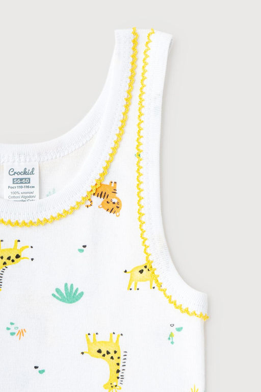 Crockid _ К 1066/жирафы малыши на белом майка для дев  фото 2