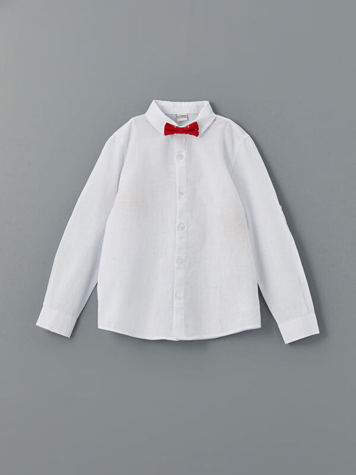 Basic Uzun Kollu Erkek ?ocuk G?mlek ve Papyon