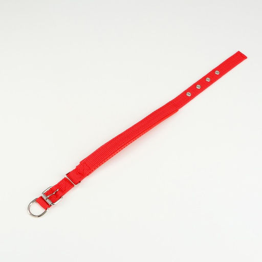 Ошейник Комфорт комбинированный, 45 х 2 см, ОШ 30-39 см, красный - Пижон фото 4