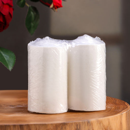 Свеча-цилиндр, 5×10 см, набор 2 шт., белая