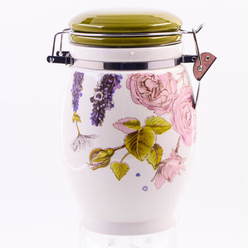 60256 Банка для сыпучих 900мл Розовый сад доломит/металл LR /MAYER&BOCH/