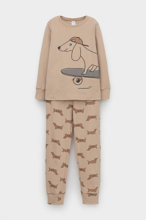 К 1541/нежный бежевый,таксы пижама дет
