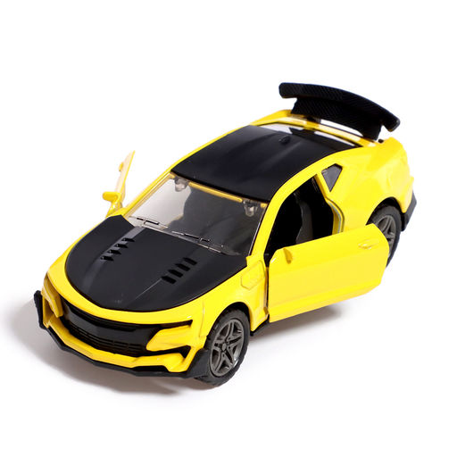 Машинка металлическая Ночные гонки, инерционная, 1:32, открываются двери, звуковые и световые эффекты, цвет жёлтый - Автоград фото 4