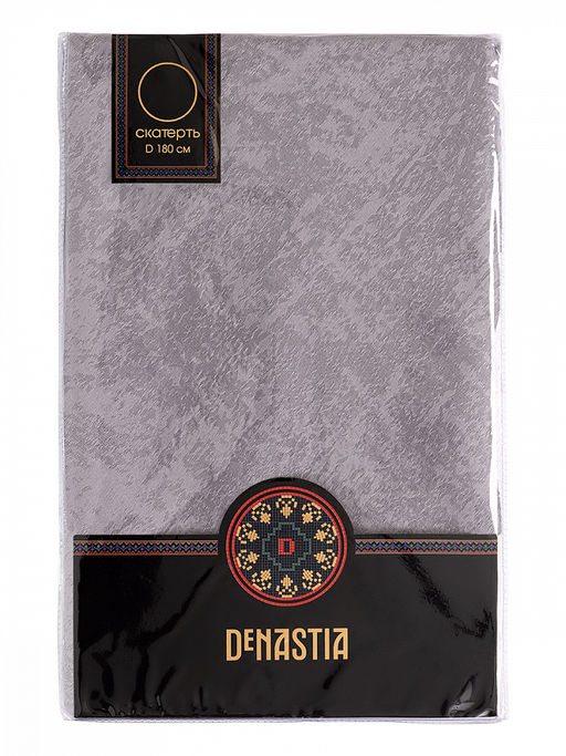 Скатерть жаккардовая D180 серый полиэстер - Denastia фото 5