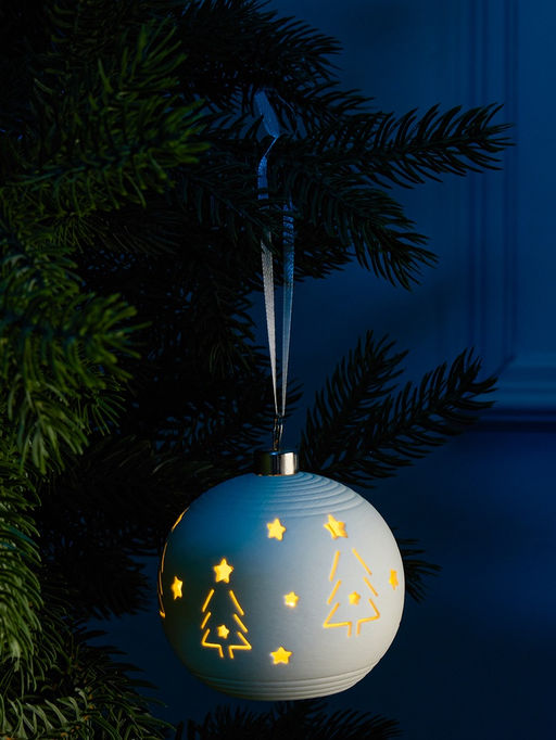 Ёлочный шар Ёлки, 99х9.8 см, 1 LED, от батареек LR443, свечение тёплое белое