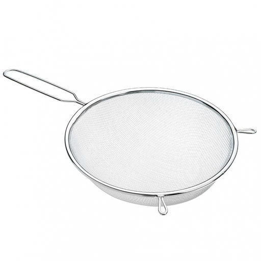 _Сито метал с ободом и ручкой 20 см, хром, арт. FY-020, 886-017