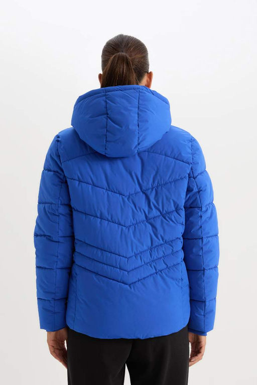 Водоотталкивающий пуховик DeFactoFit с водонепроницаемым карманом на молнии с капюшоном  фото 7