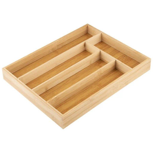 Лоток для столовых приборов BAMBOO, 37*30*4,5 см (бамбук) арт.105122 - Mallony фото 4