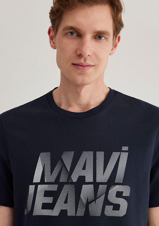 Mavi Jeans Bask?l? Lacivert Tisort  фото 5