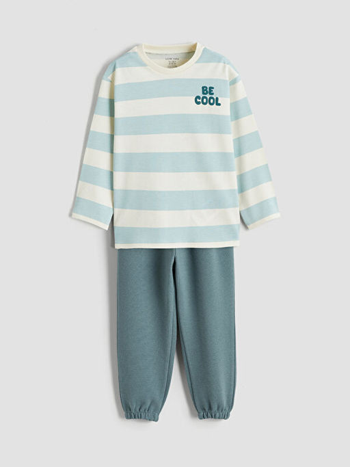 Erkek Bebek ?izgili Ti??rt ve E?ofman Alt?