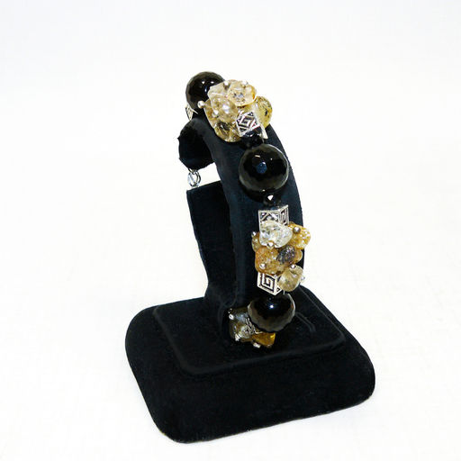 Браслет из волосатика (волосы Венеры) и дымчатого кварца (раухтопаза) 17 см - Сувенир-камни фото 2