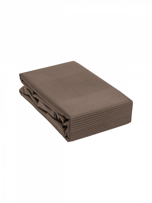Простыня сатин-страйп 160x240 коричневый сатин - Denastia фото 2