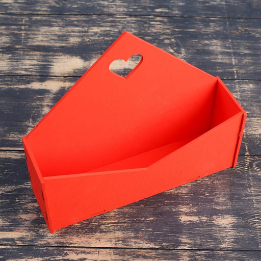 Кашпо деревянное 21618 см Конверт Доброе Сердце, красный Дарим Красиво  фото 2