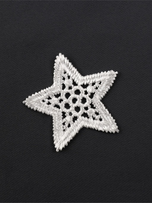 Цена за 3 шт. Аппликация для одежды «Звезда» кружевная, d=4 см, 10 шт., белая