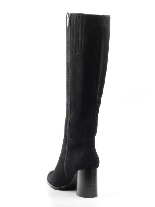 02-K82-B1 BLACK Сапоги зимние женские (натуральная замша, натуральный мех (евромех)) - Фабричный китай фото 7