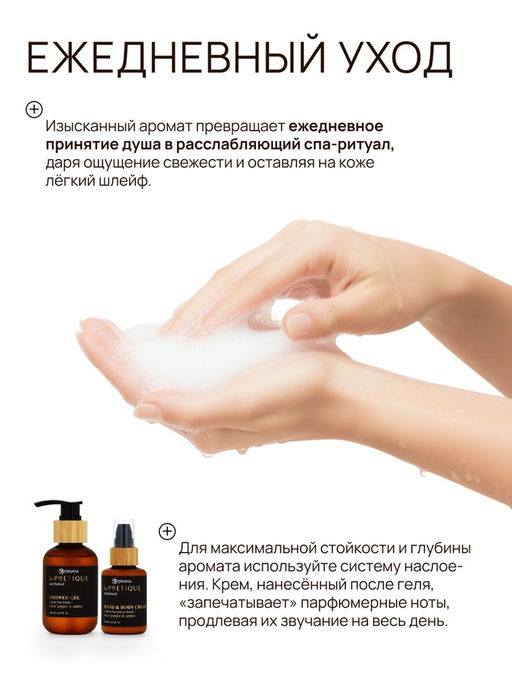 Гель для душа парфюмированный, аромат Black pepper, 120 мл, laPOETIQUE  фото 4