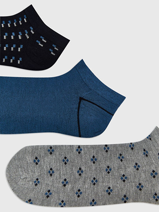 Desenli Bambu Erkek Patik ?orap 5li