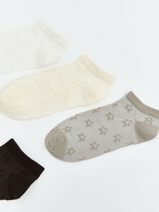 Y?ld?z Desenli Kad?n Patik ?orap 5li