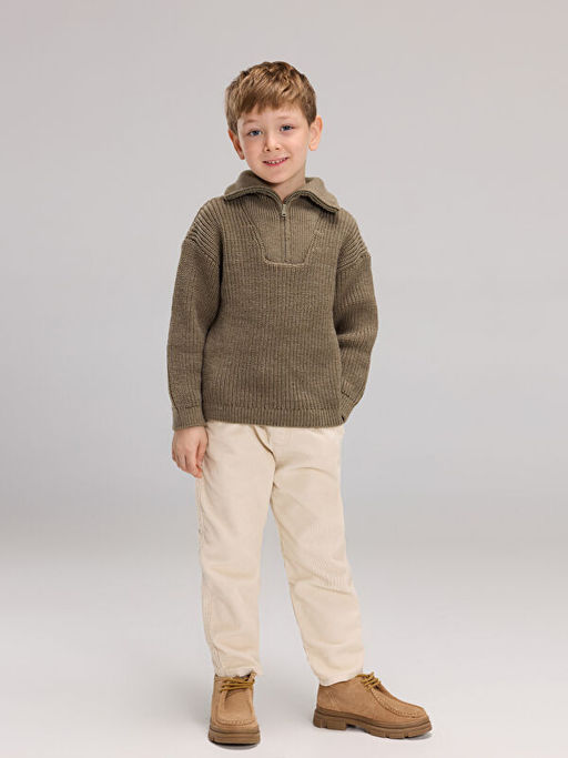 Dik Yaka Erkek ?ocuk Triko Kazak