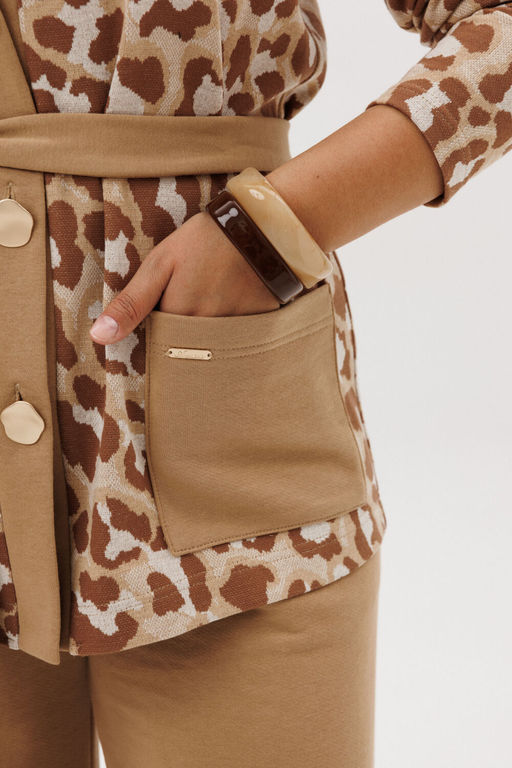 Костюм Anastasia 1292 бежевый (анималистический принт) фото 3