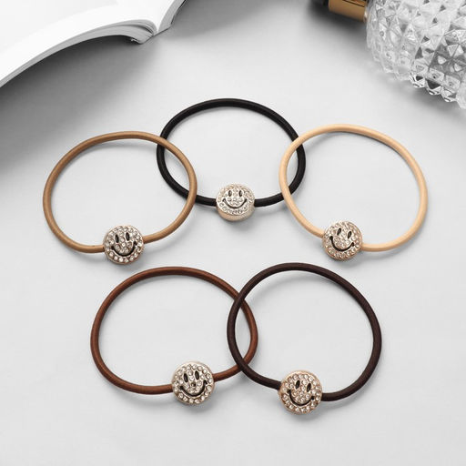 Цена за 12 шт. Резинка для волос «Одри», улыбка, 5 см, МИКС