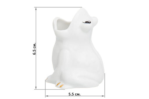 Вазочка п/зубоч. 5,5*4,8*6,5 см 30 мл Лягушка белая, золото - Elan gallery фото 2