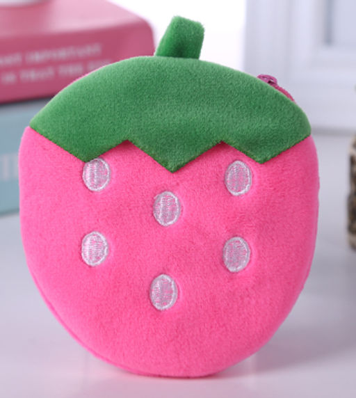 Кошелёк плюшевый "Strawberry", pink (10*11 см)