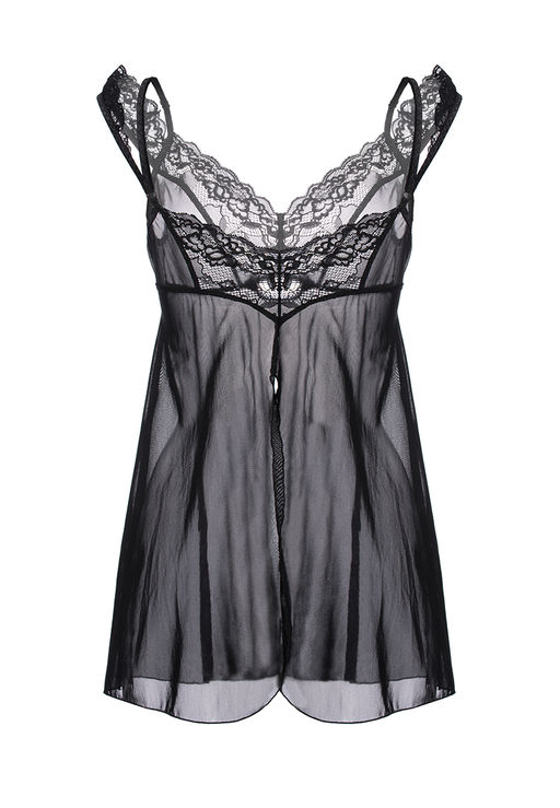 Комбинация бэби-долл c разрезом сзади Erolanta Sofia, черный (54-56)  фото 8