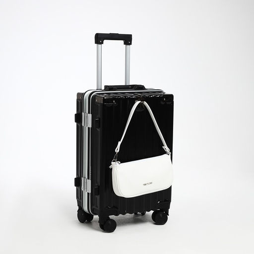 Чемодан малый 20, отдел на молнии, 2 кодовых замка, 4 колеса, крючок, цвет чёрный - Simaland фото 10