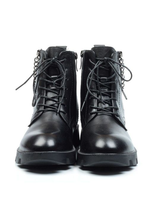 01-CYL94-D1 BLACK Ботинки демисезонные женские (натуральная кожа, байка)