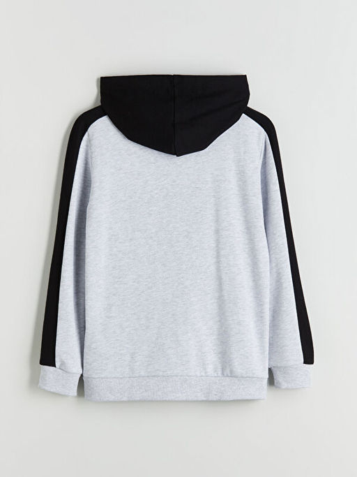 Kap??onlu Erkek ?ocuk Fermuarl? Sweatshirt