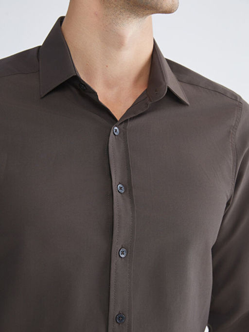 Slim Fit Uzun Kollu Poplin Erkek G?mlek