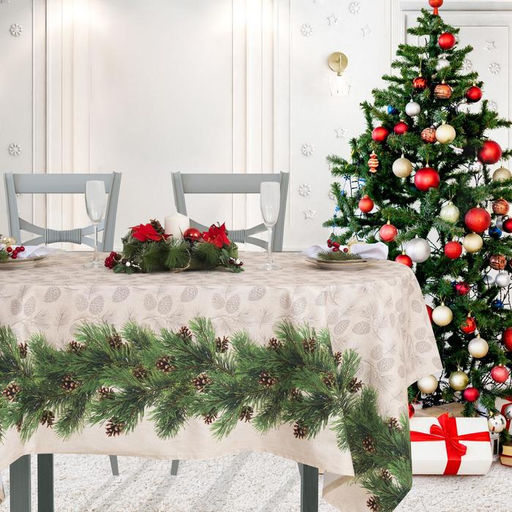 Скатерть новогодняя "Этель" Еловые ветви 220х148+/- 3см, 100% хл, саржа 190 гр/м2