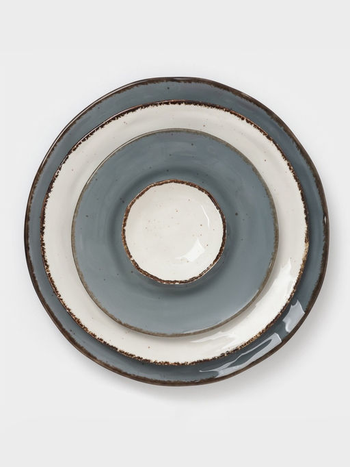 Тарелка глубокая Magistro Alpine Frost, 350 мл, d=23 см, фарфор, голубовато-серый  фото 6