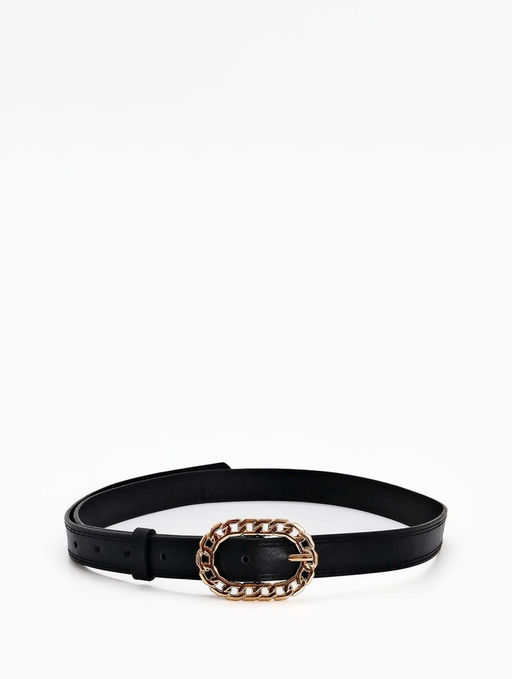 Ремень женский «Кружево», 110×2.5 см, пряжка металл, золотистая, чёрный