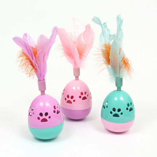 Игрушка-неваляшка Перьевой фонтан для кошек, 20 см, микс цветов - Пижон фото 5