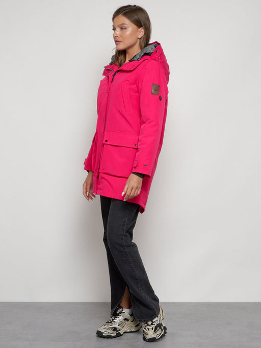 Парка женская зимняя MTFORCE c капюшоном розового цвета 2329R  фото 24