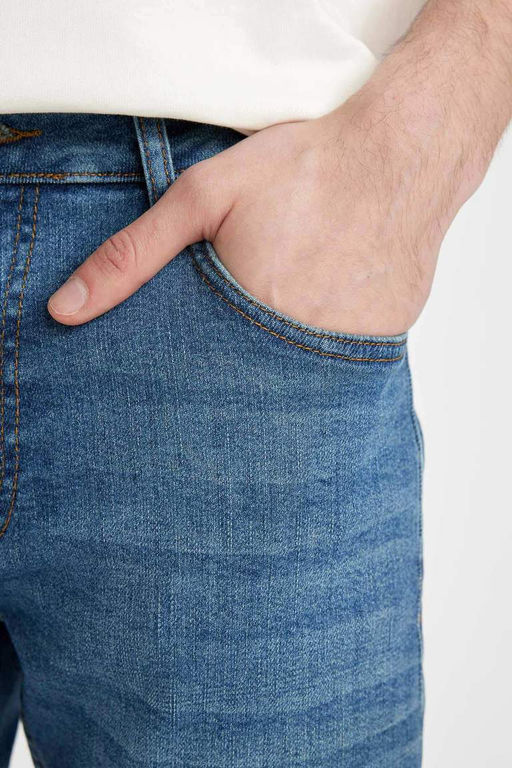 Джинсовые брюки Sergio Regular Fit Normal Mold с нормальной талией и зауженными штанинами - Defacto фото 5