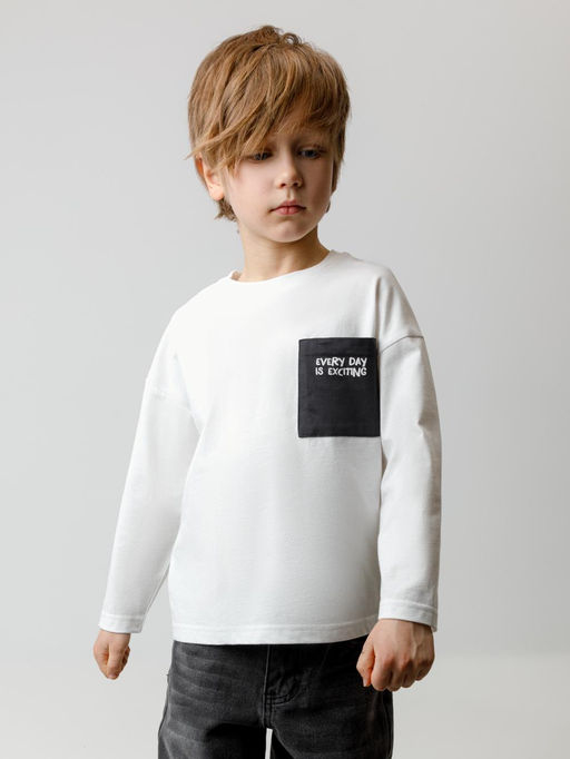 КР 302847/молочный 0602 к600 лонгслив (футболка дл.рукав) для мал