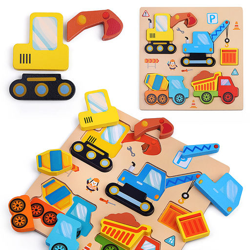 Пазл-вкладыш "Строительная техника"