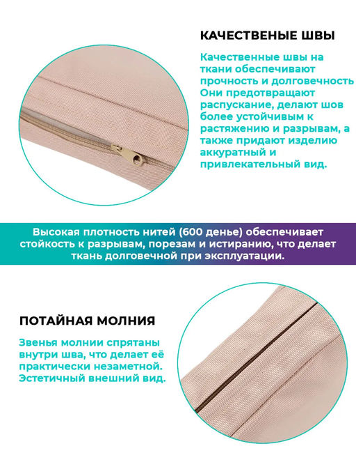 Подушка для садовой мебели, стула и кресла PO 53х50 см, пенополиуретан, термоватин, Оксфорд 600д