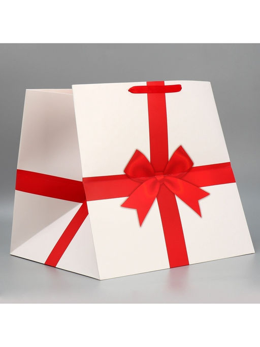 Пакет квадратный Red, 40 40 40 см - Дарите счастье фото 3