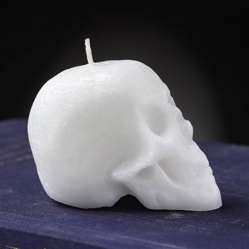 Цена за 2 шт. Свеча фигурная ритуальная "Череп", 6 см, белый