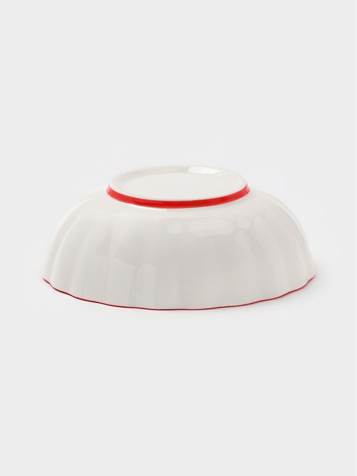 Салатник Botanica, 550 мл, 15×5.5 см, фарфор, белый, красный