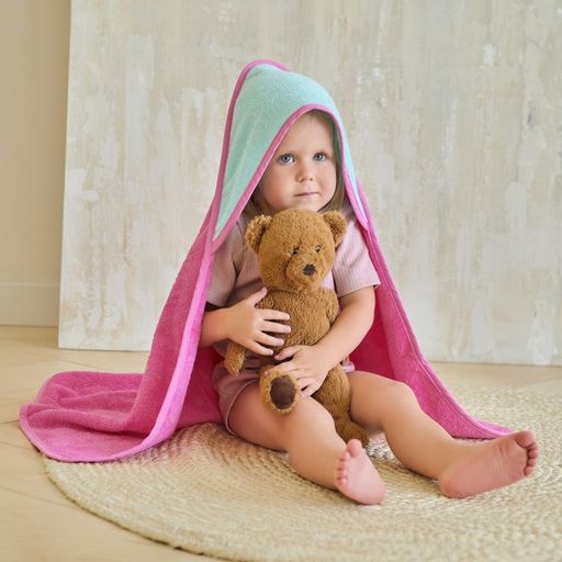 Полотенце уголок махровое Крошка Я, 75х75 см, цвет мятный/розовый, 100% хлопок, 360 г/м2  фото 11