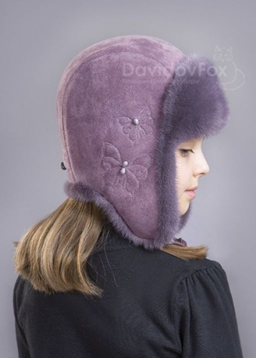 шапка Ушанка детская норка клевер - Davidovfox фото 2